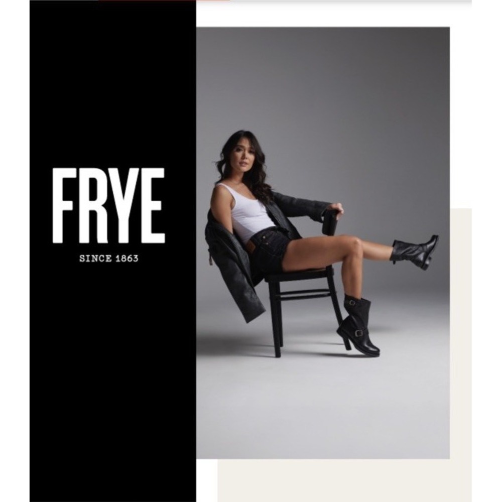 Frye Womens Veronica Short Black Leather Buckle Boots Sz 9.5B 131494 Biker Moto